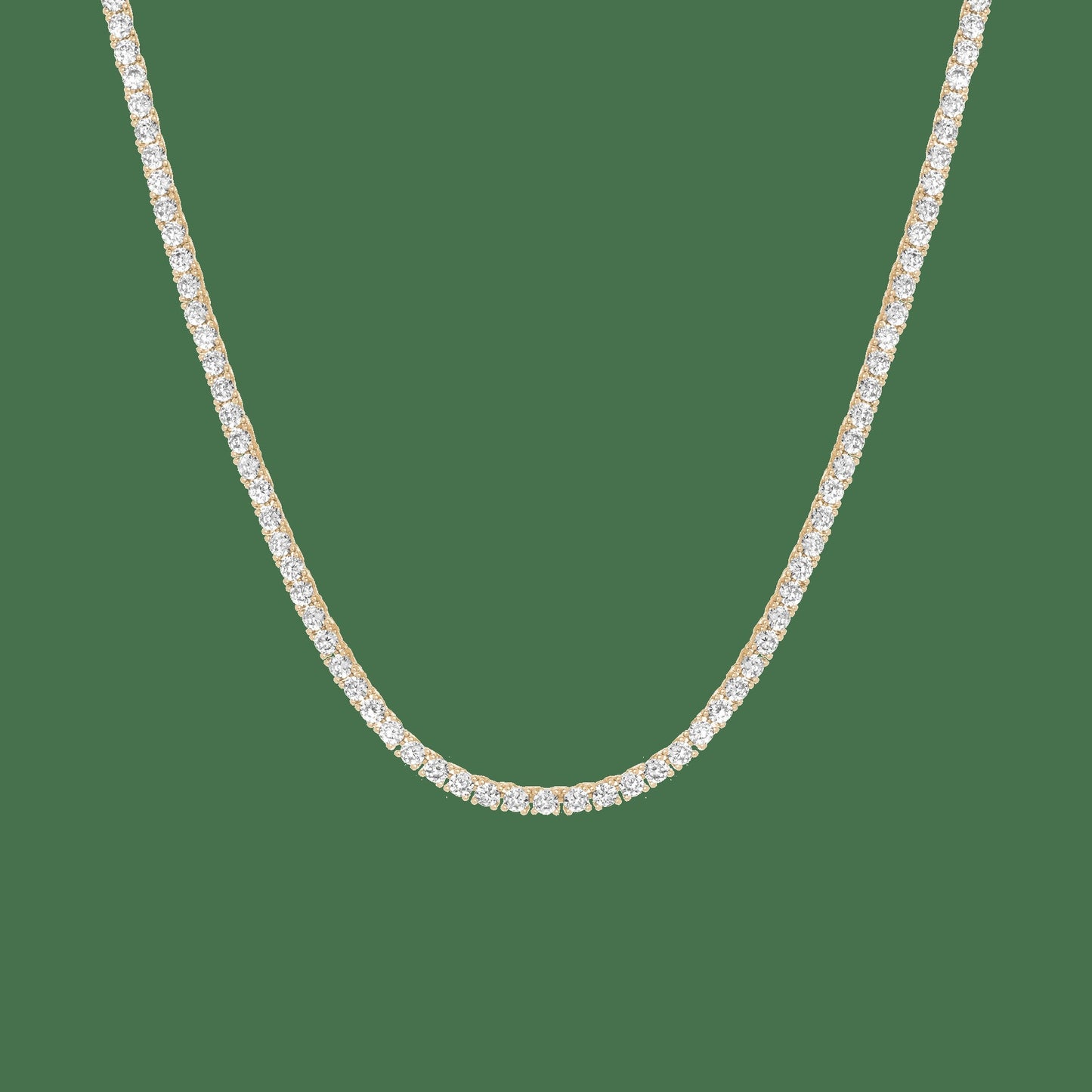 Lab Grown White Sapphire Tennis Necklace - 13ct