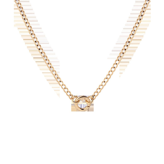Curb Chain Charm Necklace - Small Bail