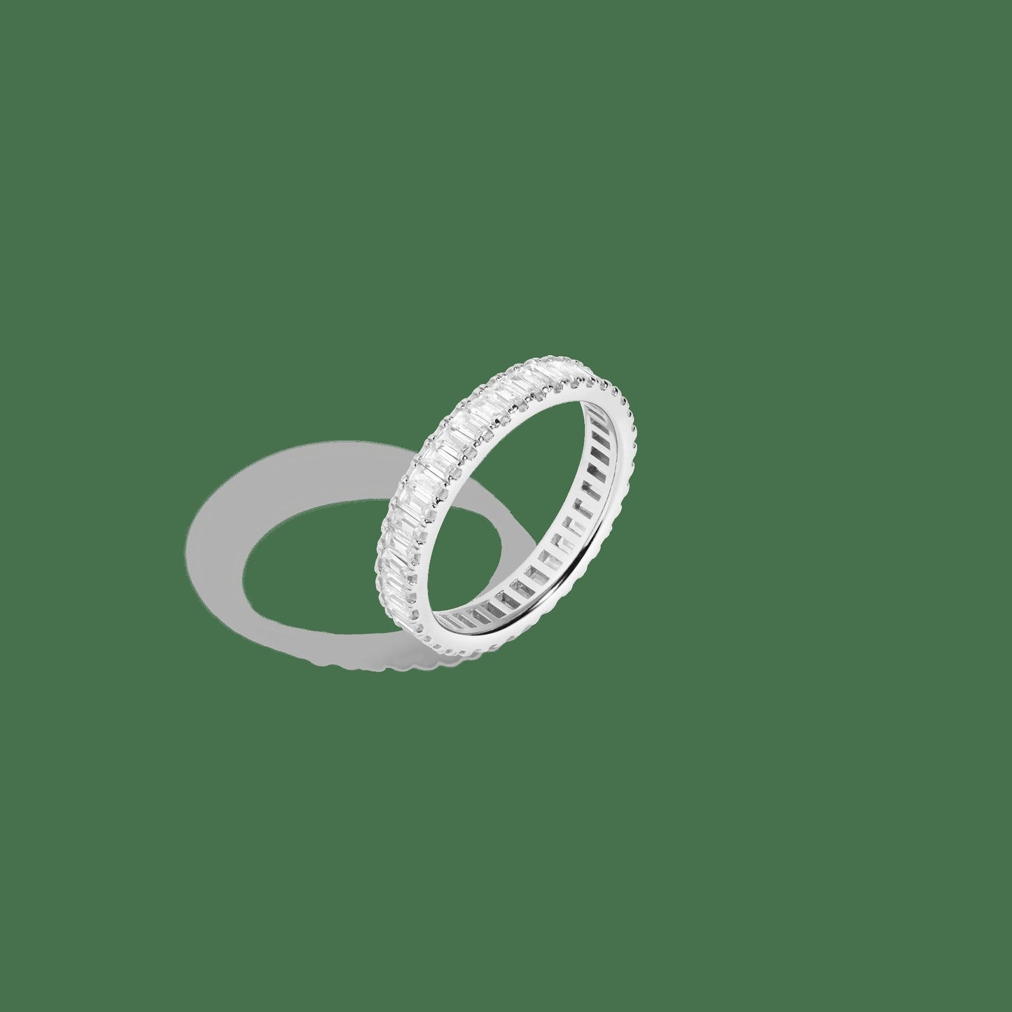 Lab Grown White Sapphire Baguette Eternity Ring