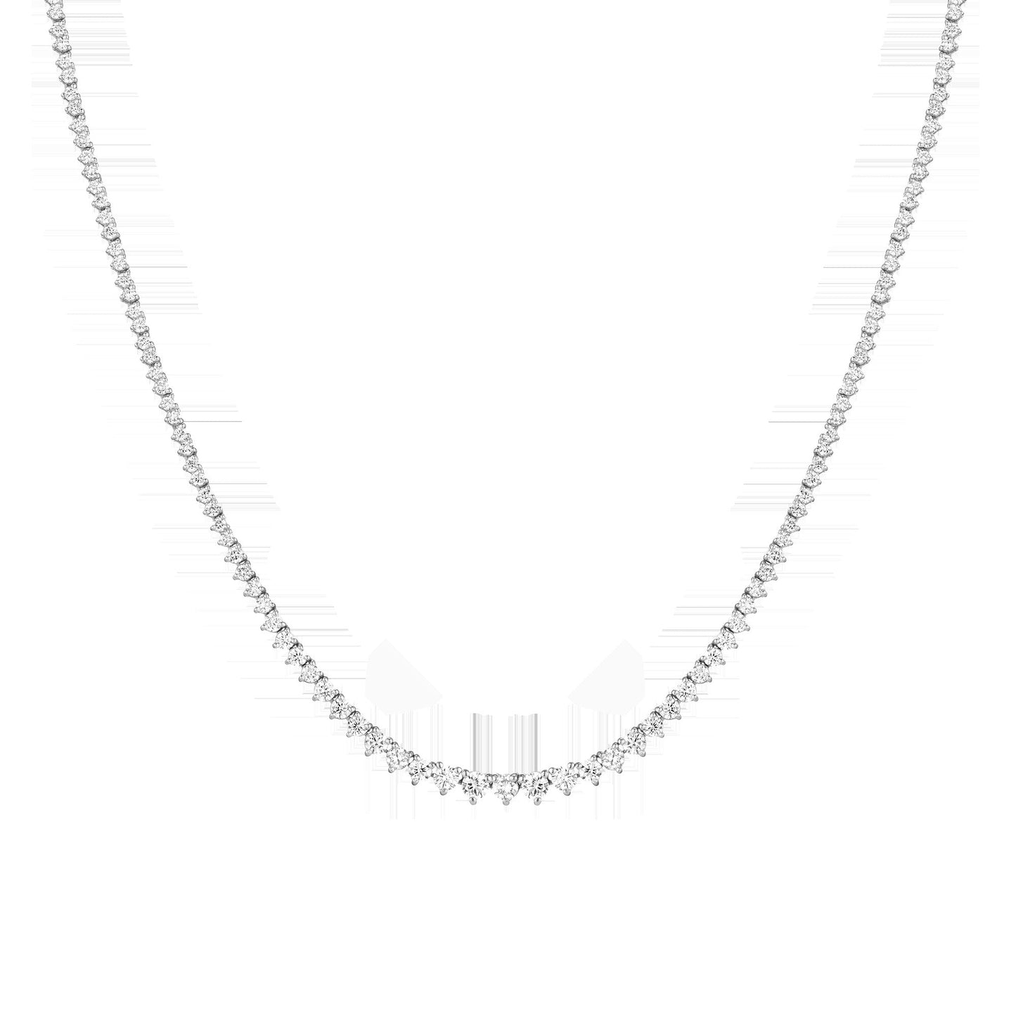 Everyday Three-Prong Graduated Tennis Necklace