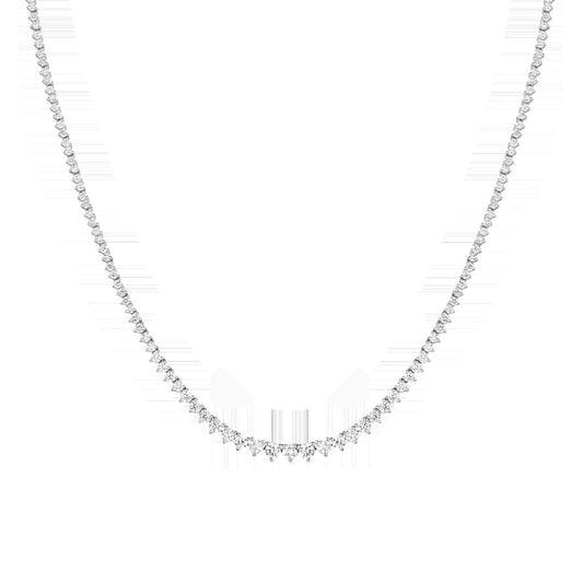 Everyday Three-Prong Graduated Tennis Necklace