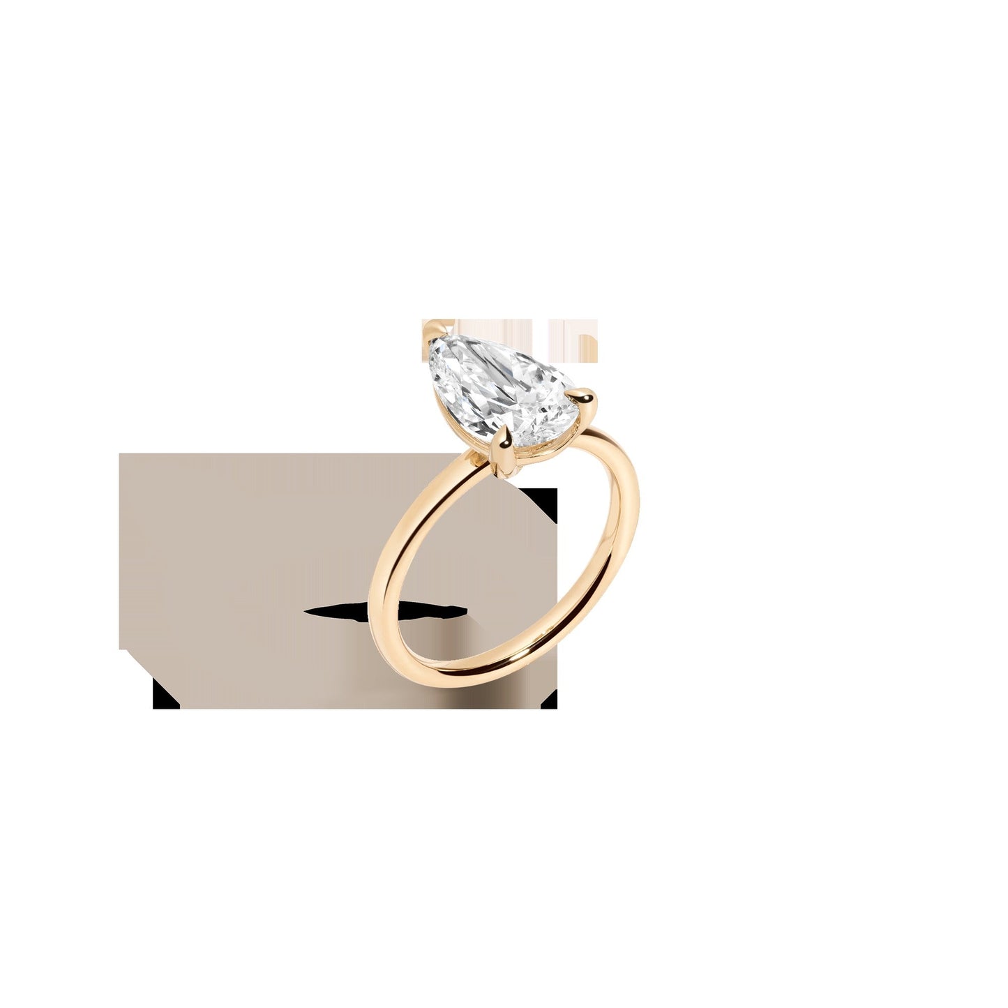 3ct Pear Lab Grown Diamond Solitaire Ring