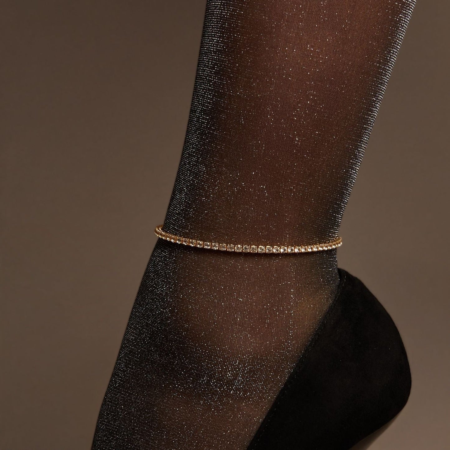 Lab Grown White Sapphire Tennis Anklet