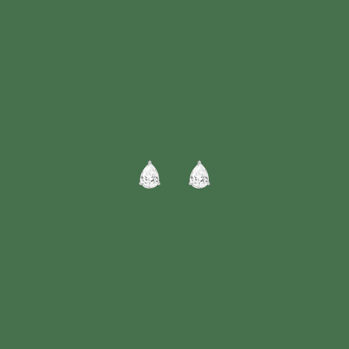 Pear Gemstone Solitaire Stud Earrings