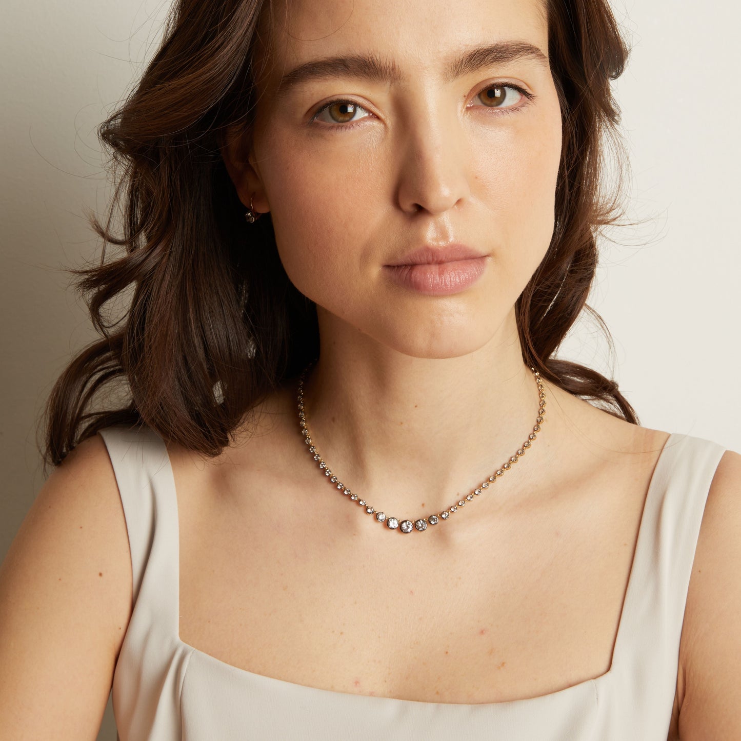 Black Rhodium Graduated Georgian Tennis Necklace