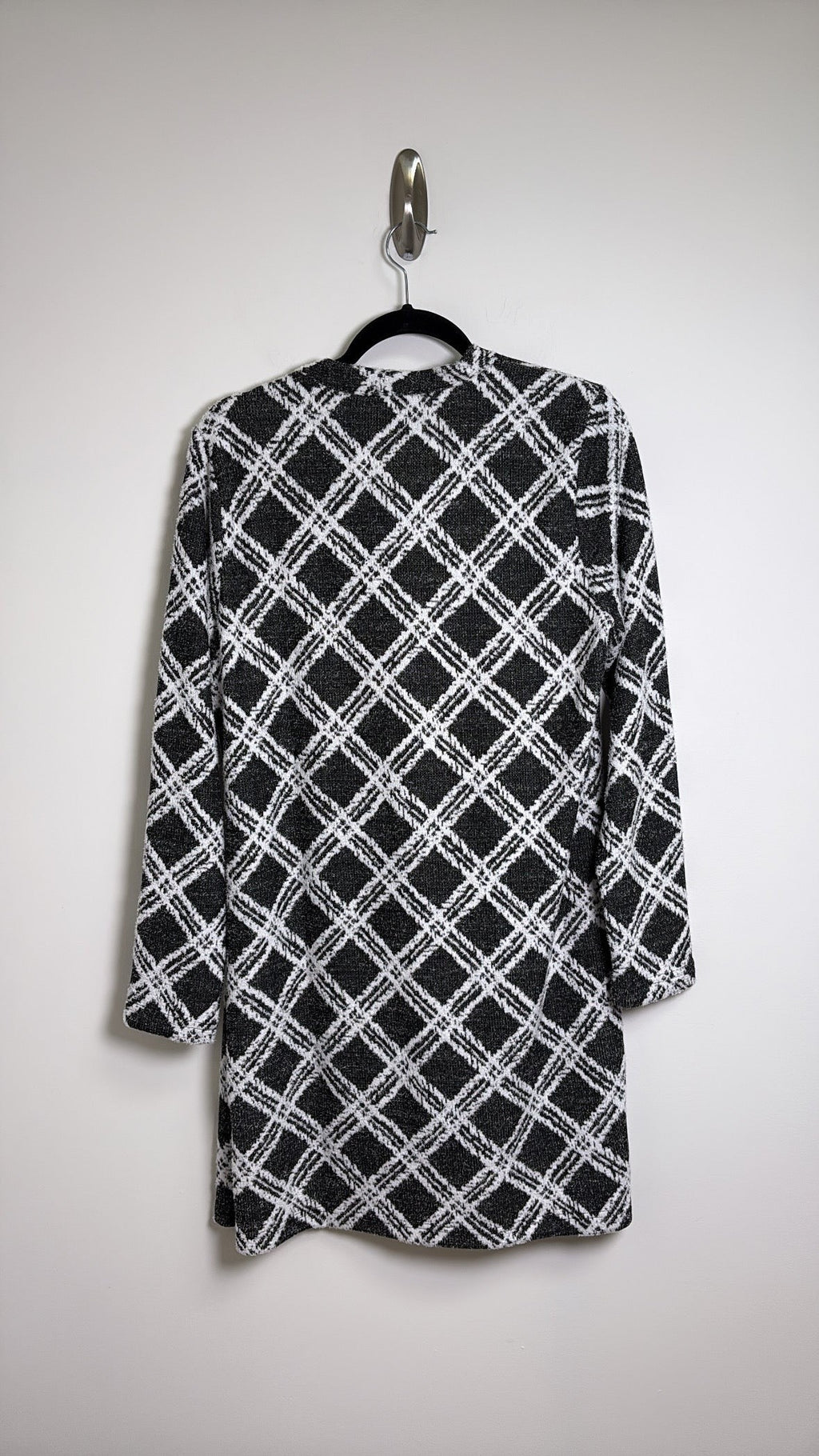 New White House Black Market Black Plaid Sweater, L