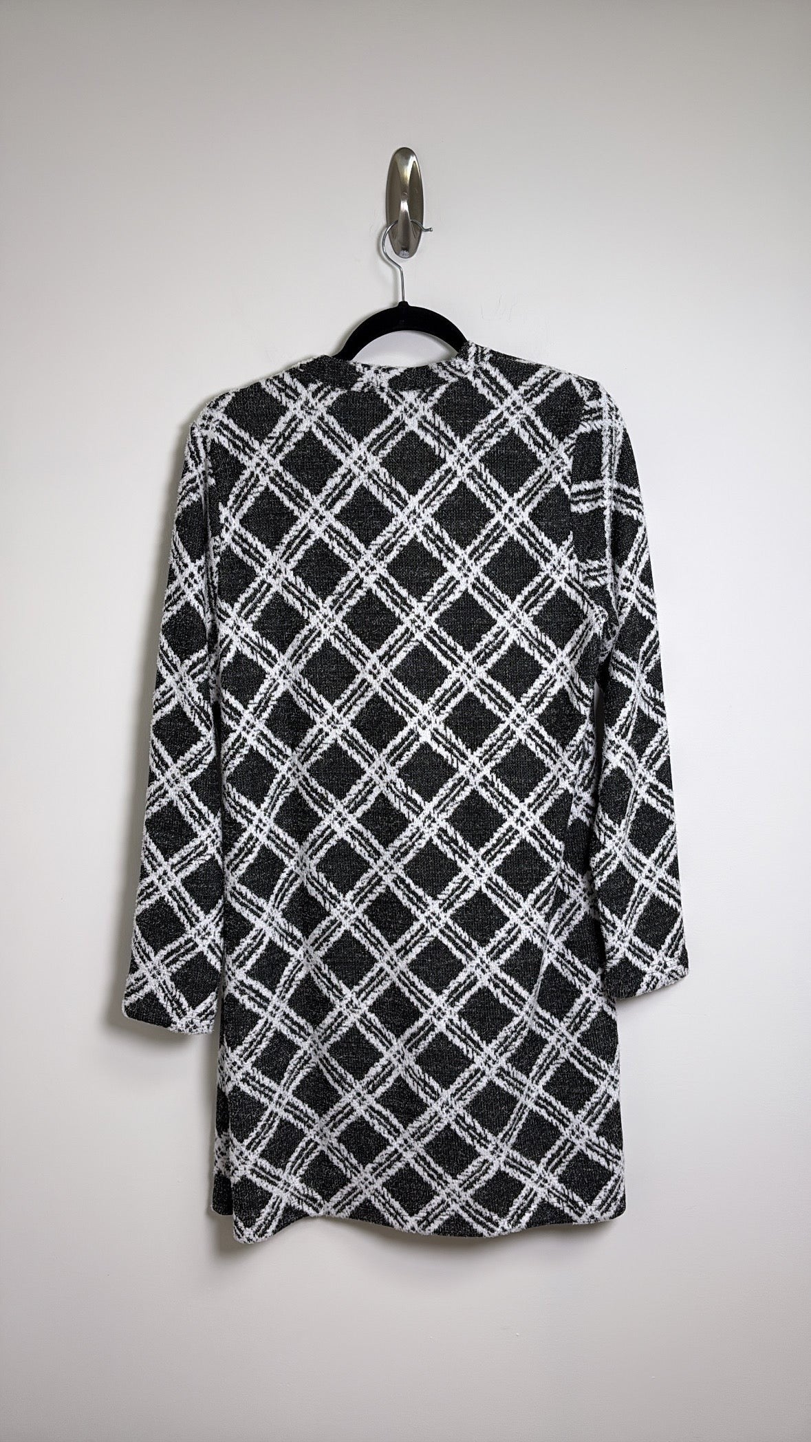 New White House Black Market Black Plaid Sweater, L