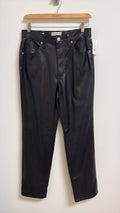 Universal Thread Black Faux Leather 90s Straight 32" Inseam Jeans, 8
