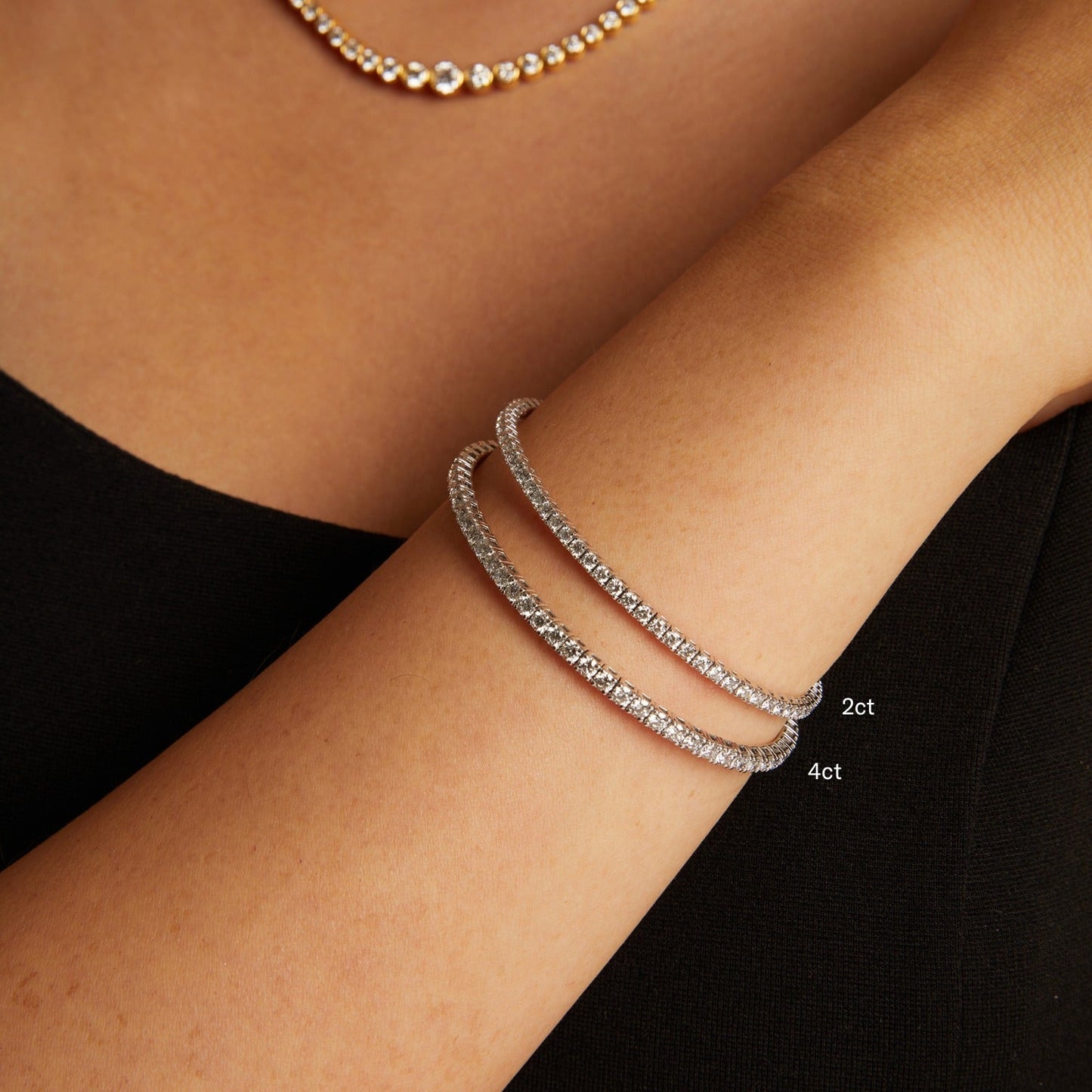 4ct Lab Grown Diamond Flex Tennis Bracelet