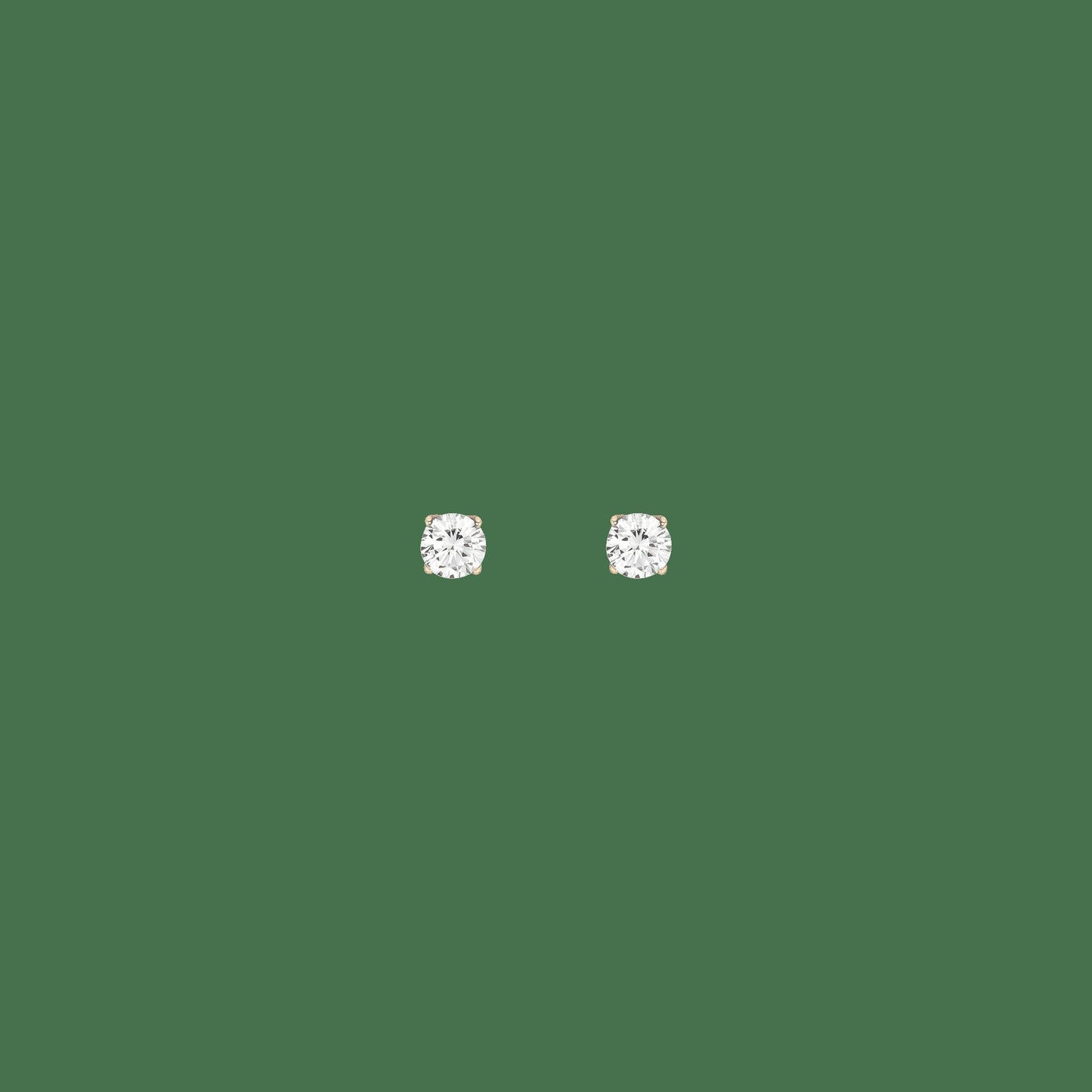 Round Gemstone Solitaire Stud Earrings