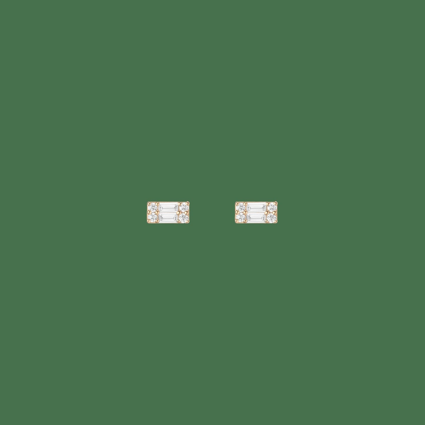 Baguette Lab Grown Diamond Illusion Studs (Large)