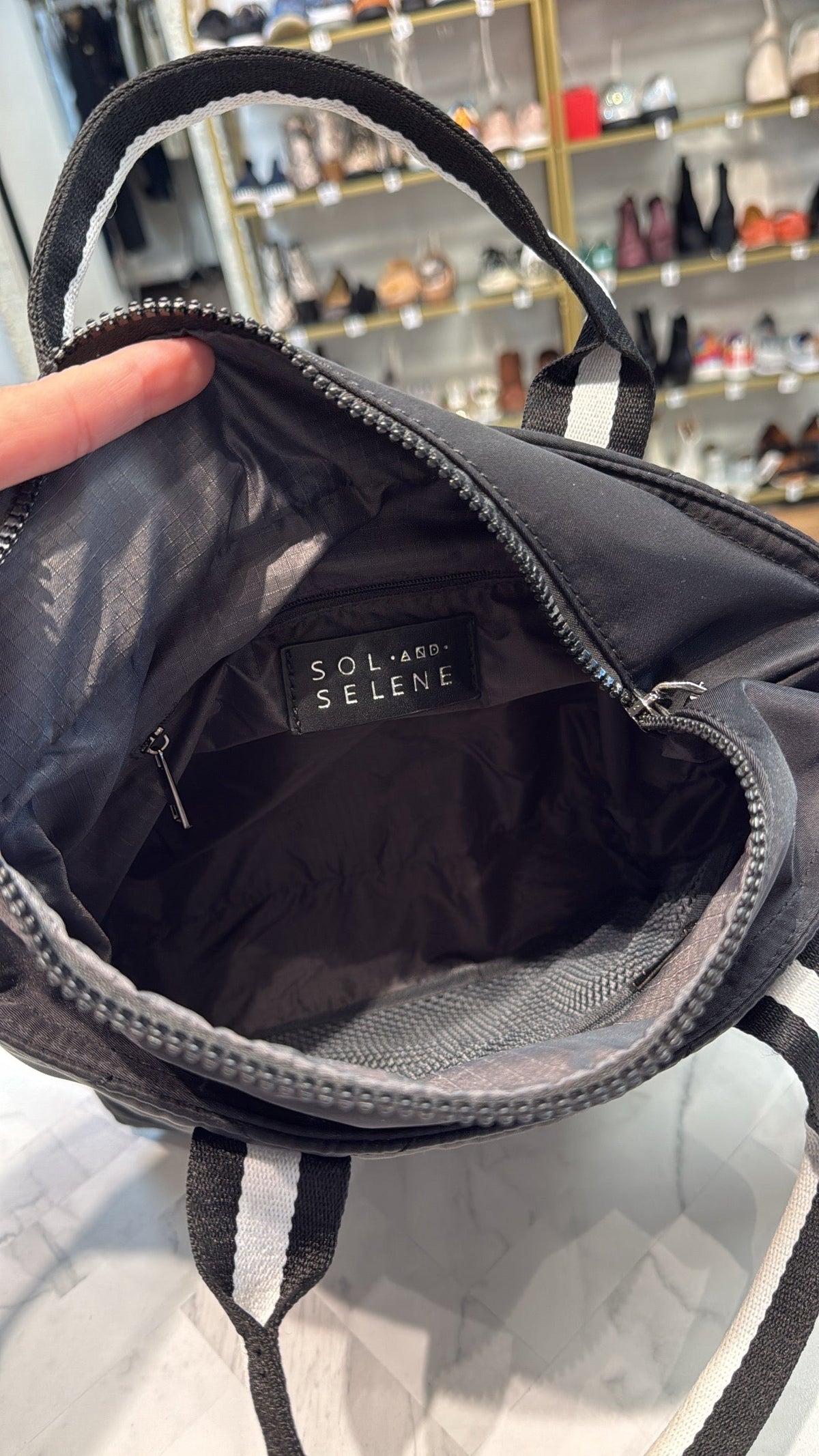 Sol and Selene Black Crossbody Bag, 12"x9"