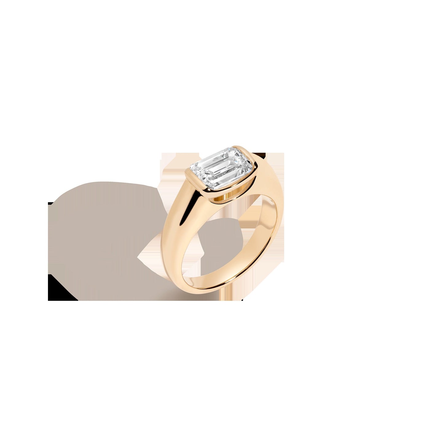 2ct Emerald Lab Grown Diamond Floating Signet Ring