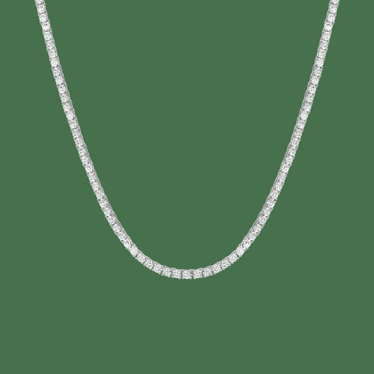 Lab Grown White Sapphire Tennis Necklace - 13ct