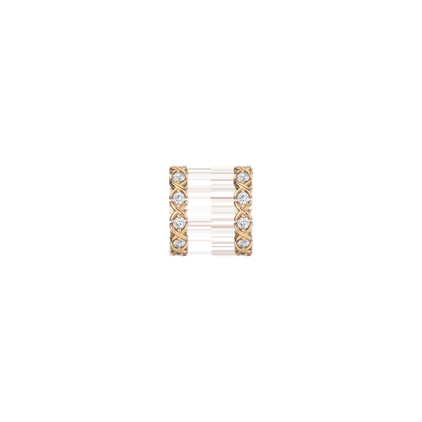 Lab Grown White Sapphire X Estate Hoop Earrings