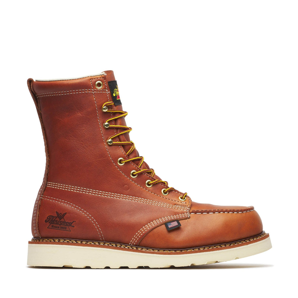 Thorogood American Heritage – 8′′ Tobacco Safety Toe – Moc Toe MAXWear WedgeTM