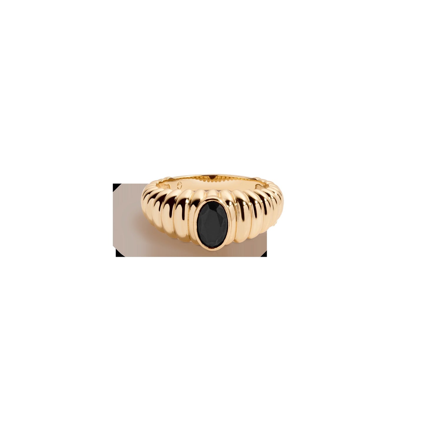 Lab Grown Black Sapphire Art Deco Ring