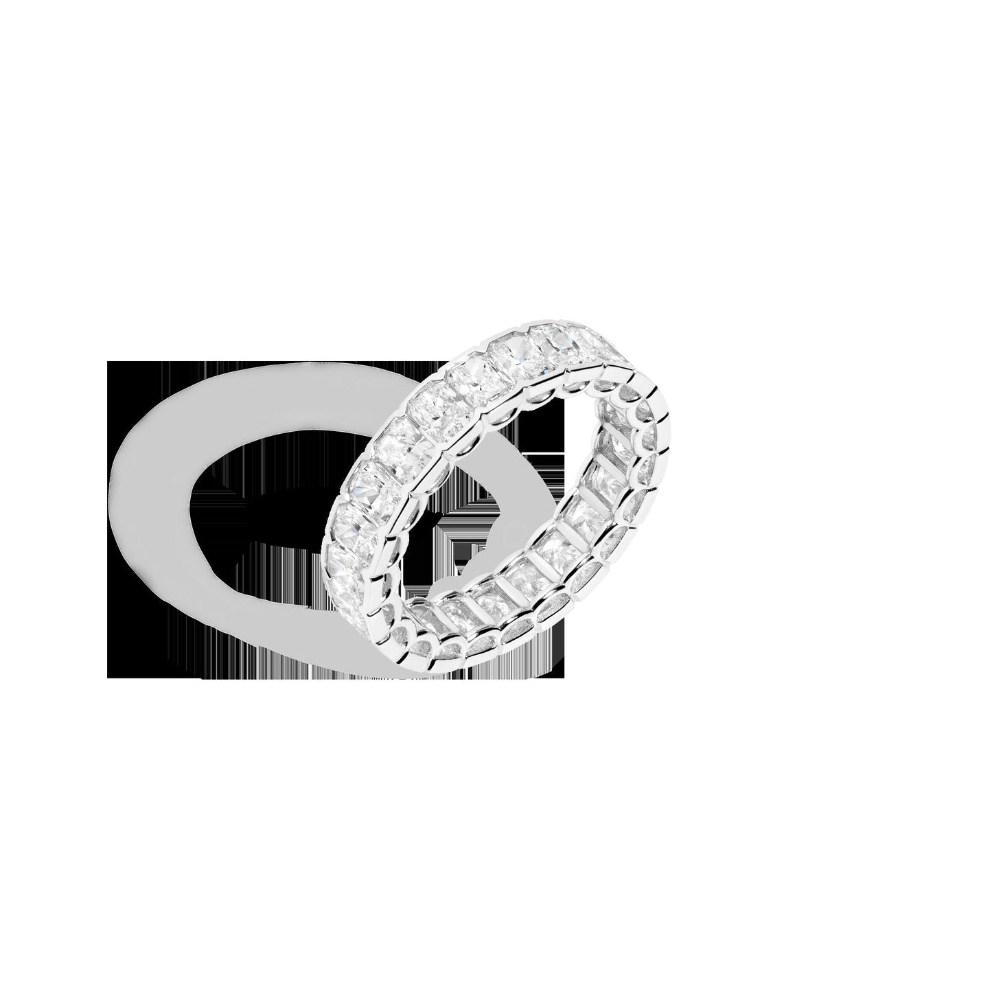 Radiant Lab Grown Diamond Semi-Bezel Eternity Ring