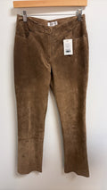 Isaac Mizrahi 32" Inseam Genuine Suede Brown Jeans, 4