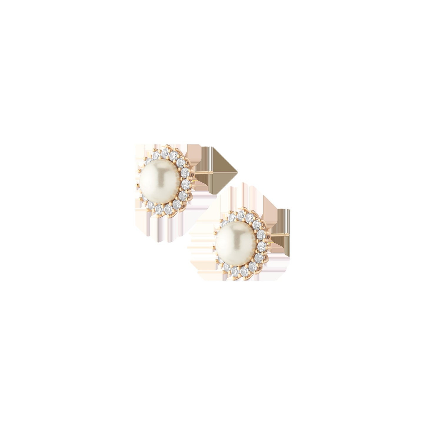 Aurate x Marilyn Monroe: Lab Grown White Sapphire Pearl Earrings
