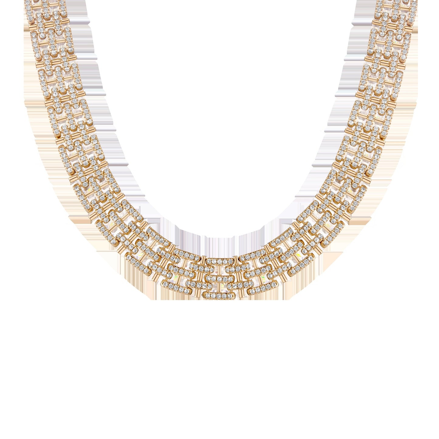 Lab Grown White Sapphire Panther Chain Link Necklace