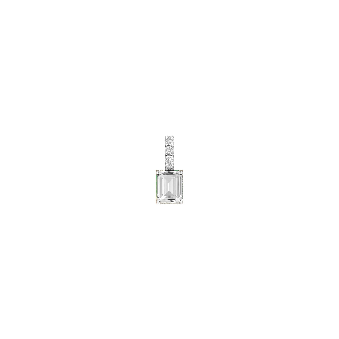 Emerald Cut Tennis Charm Pendant
