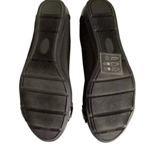 ANNE KLEIN SPORT PATENT AND FABRIC FLATS WITH RUBBER SOLE SHOES SIZE 6.5