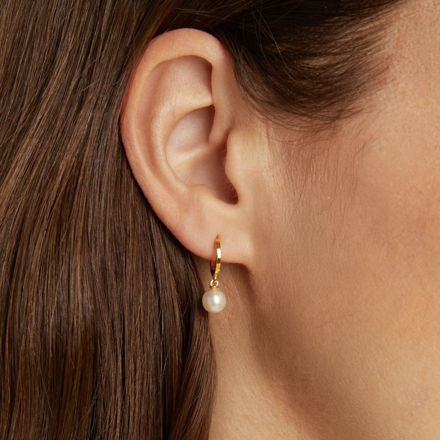 Pearl Huggie Earrings