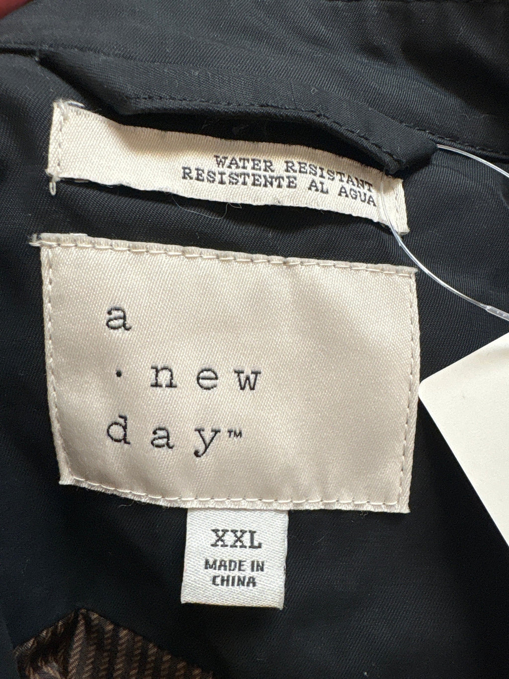 A New Day Black Trench Coat Jacket, XXL