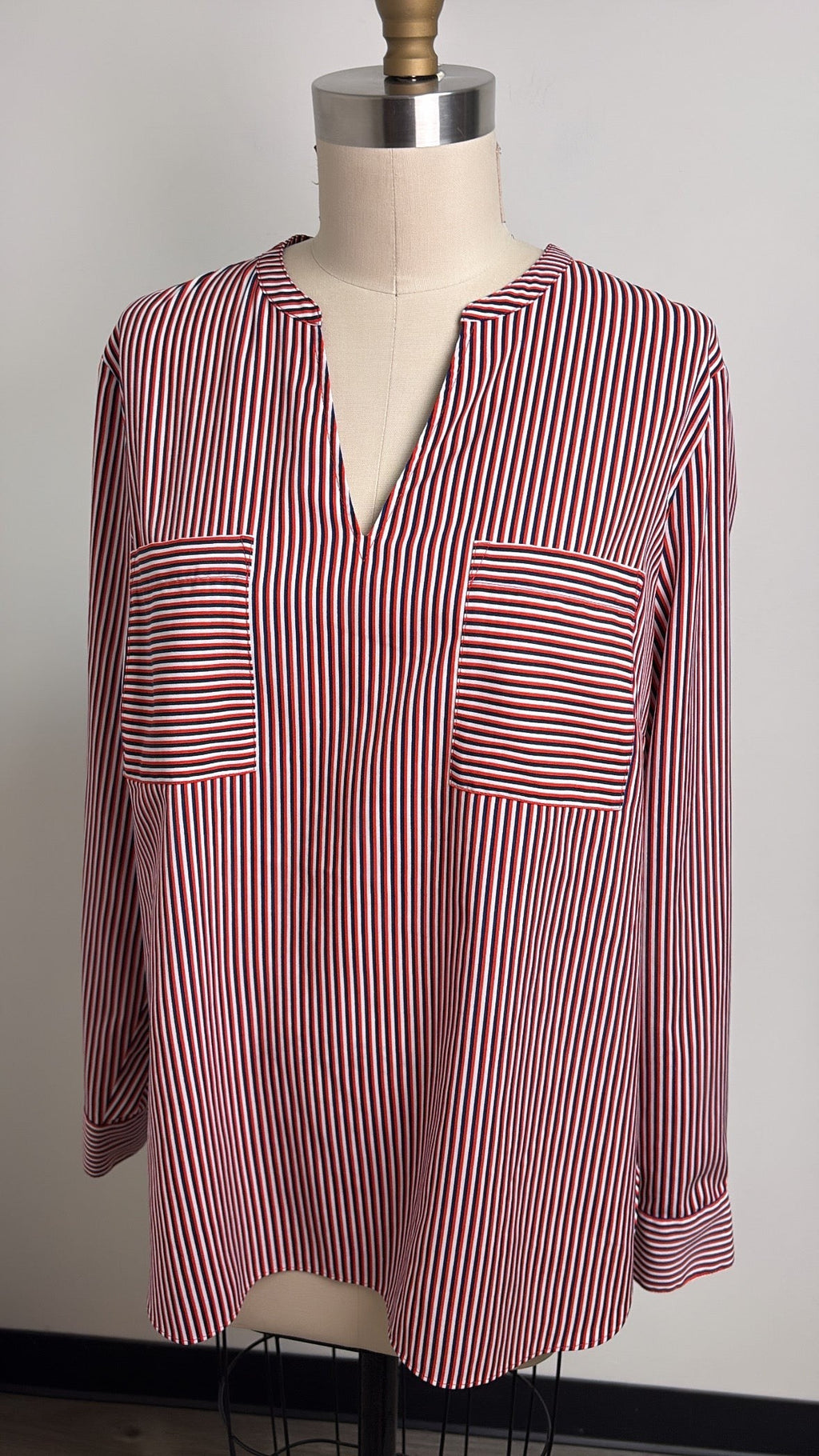 Cabi Red/White/Blue Top, L