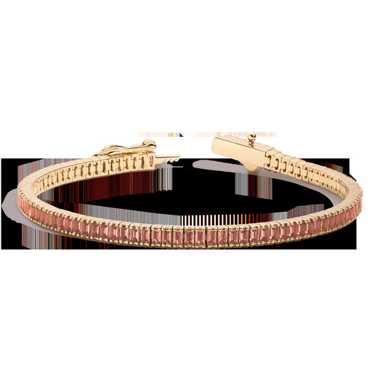 Lab Grown Sunstone Baguette Tennis Bracelet