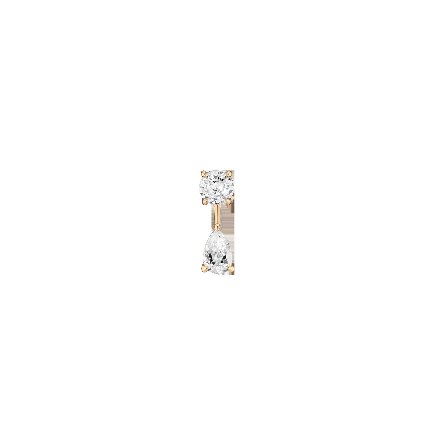 Lab Grown Diamond Ear Jacket - 1ct Pear Bottom Stone