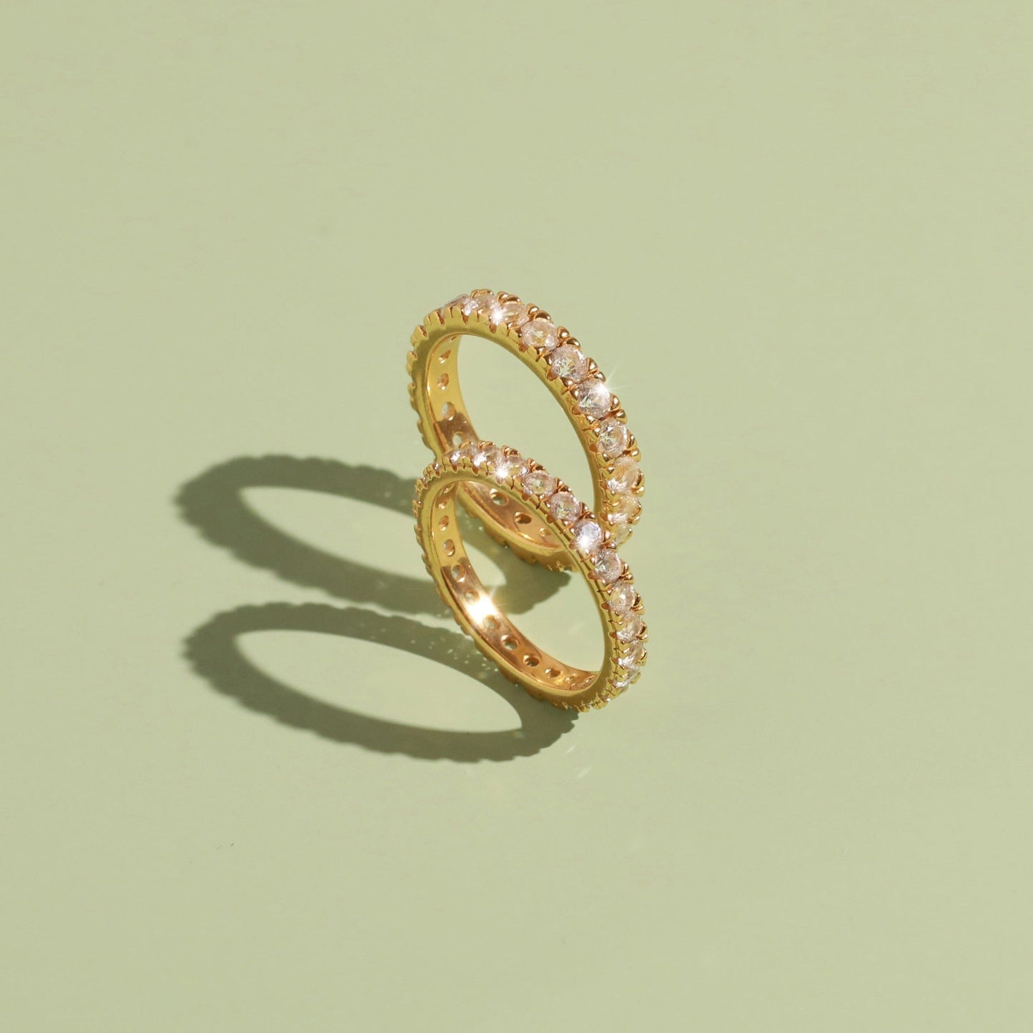 Lab Grown White Sapphire Eternity Ring