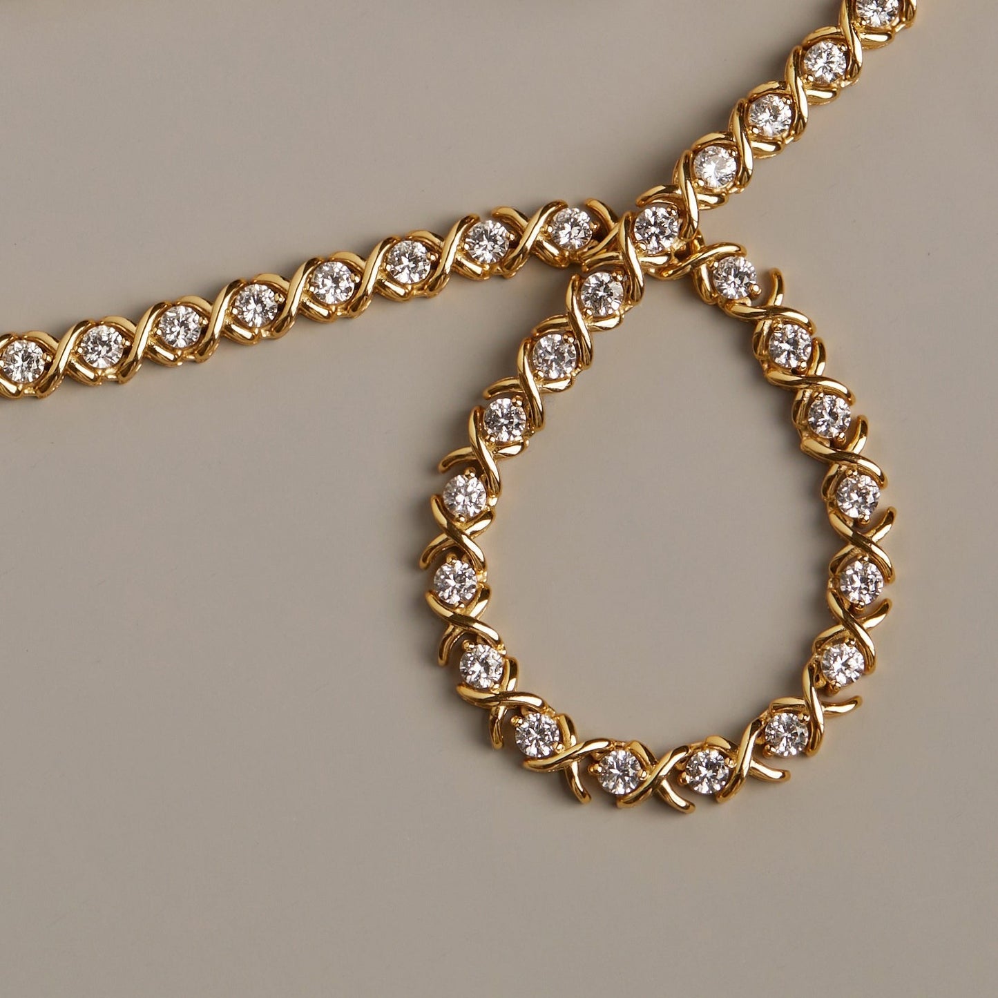Lab Grown White Sapphire X Estate Tennis Bracelet