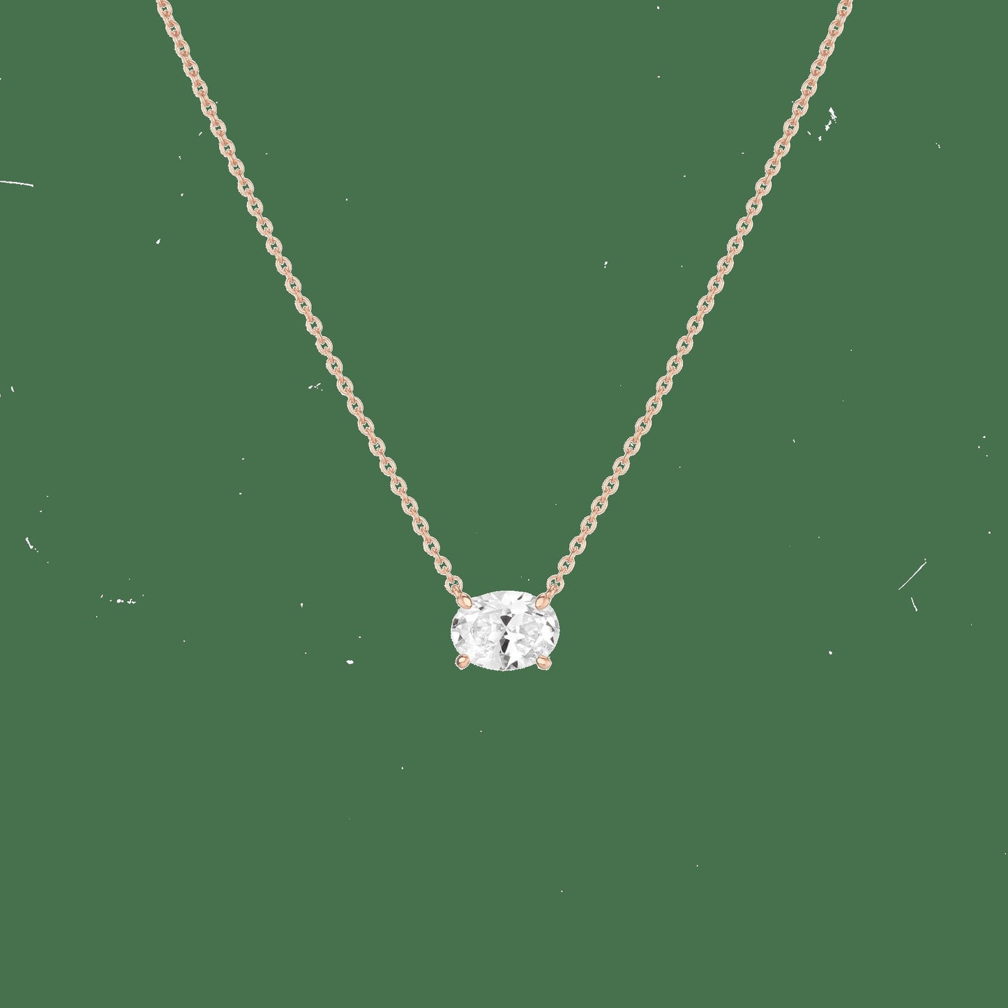 Oval Gemstone Solitaire Necklace