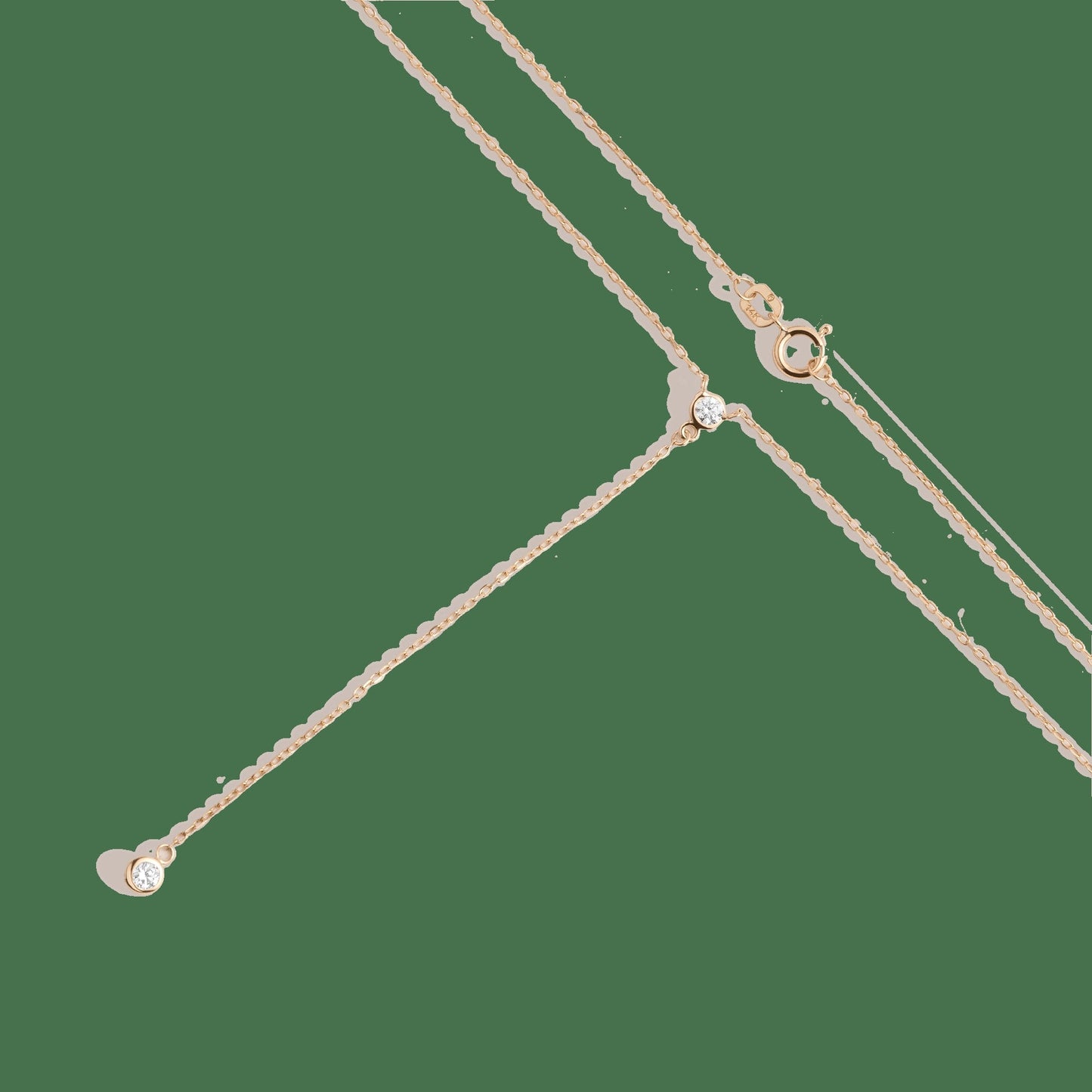 Diamond Bezel Lariat Necklace