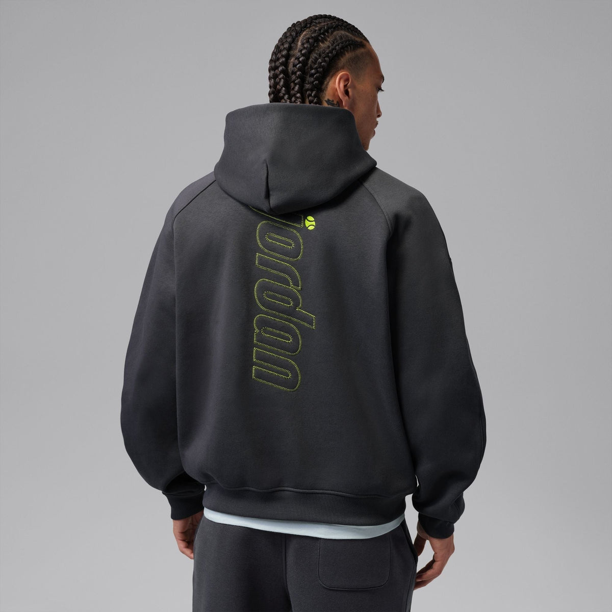 Air Jordan Oversized Brooklyn Fleece Pullover Hoodie (Anthracite)