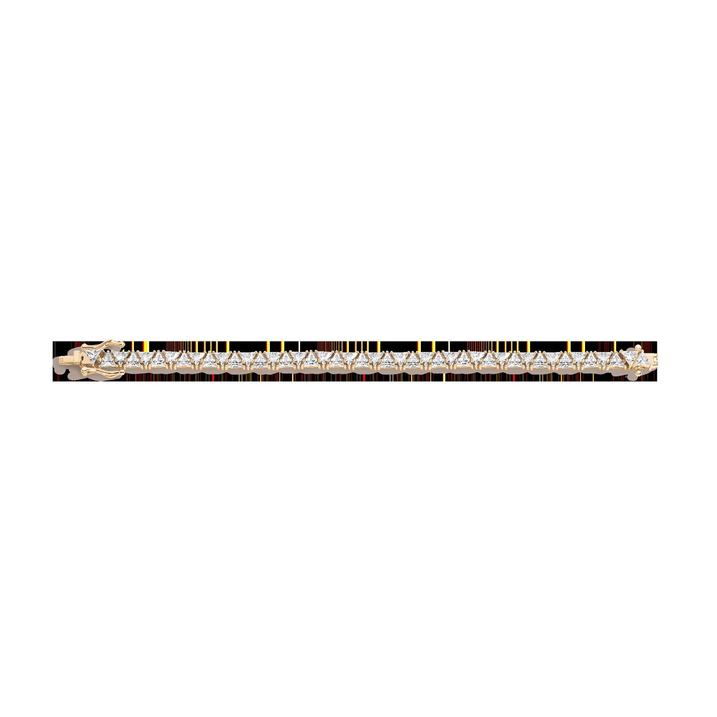Lab Grown White Sapphire Trillion Tennis Bracelet