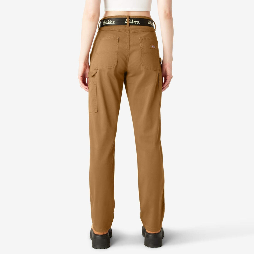 DICKIES - WOMENS RELAXED FIT CARPENTER PANT DUCK BROWN