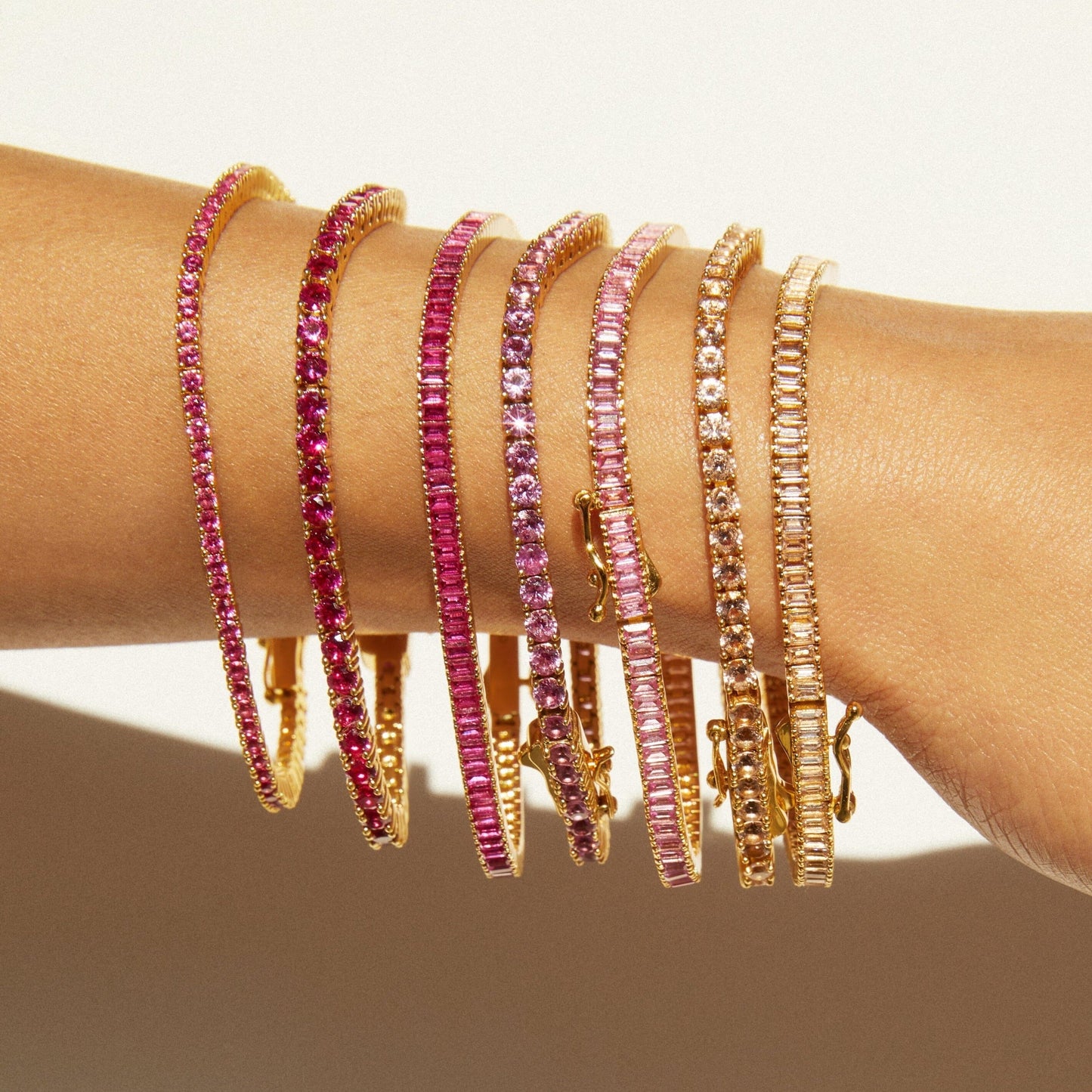 Lab Grown Red Ruby Tennis Bracelet