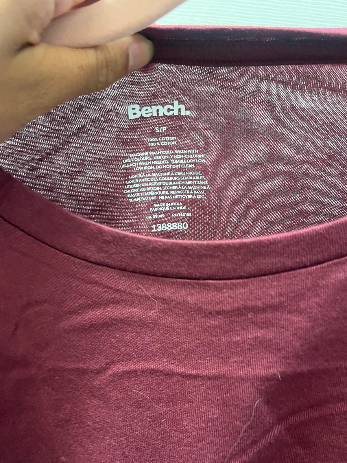 Bench Burgundy Tee Sz S New