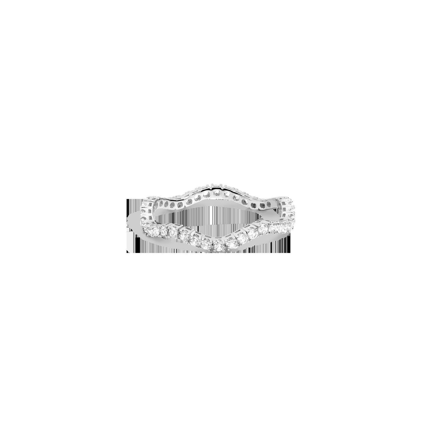 Lab Grown White Sapphire Wave Ring