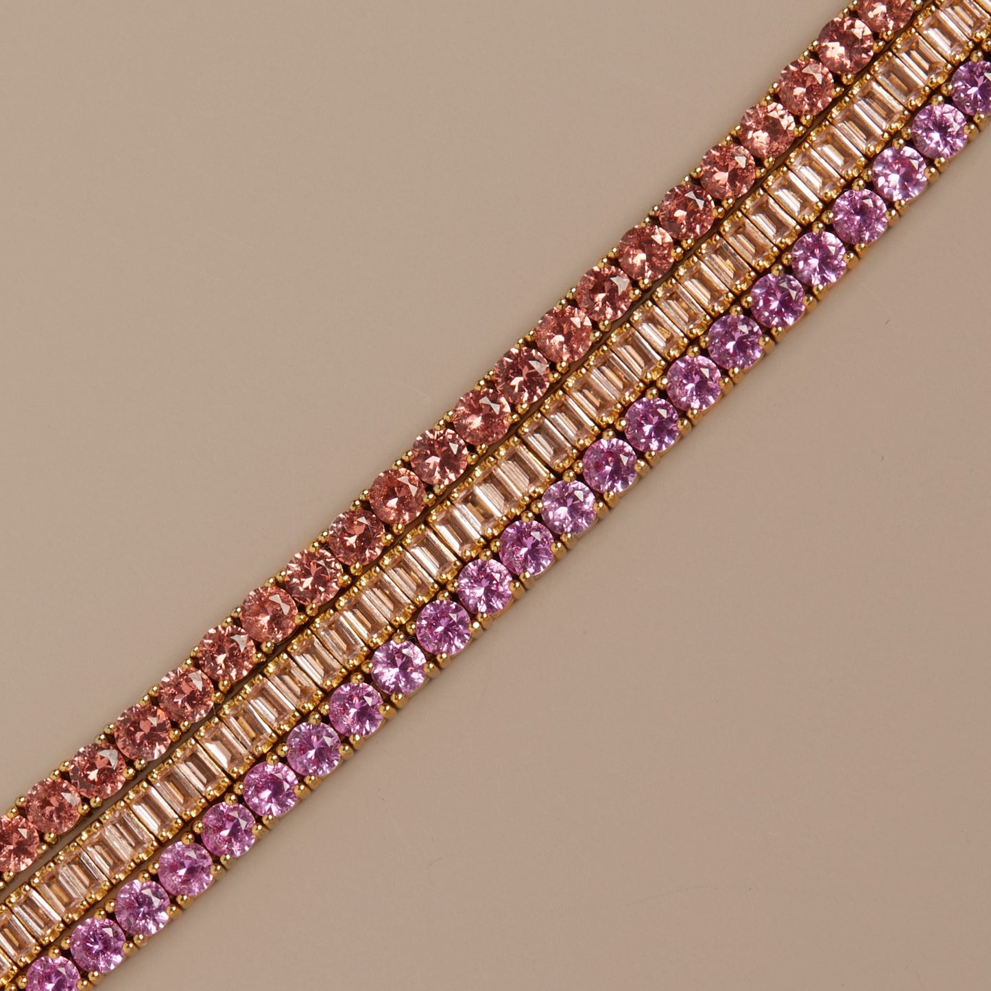 Lab Grown Morganite Baguette Tennis Bracelet