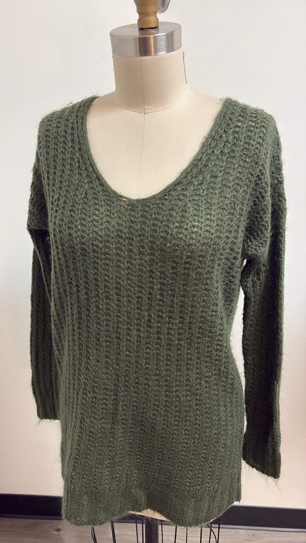 Zara Green Wool/Mohair Blend Sweater, M
