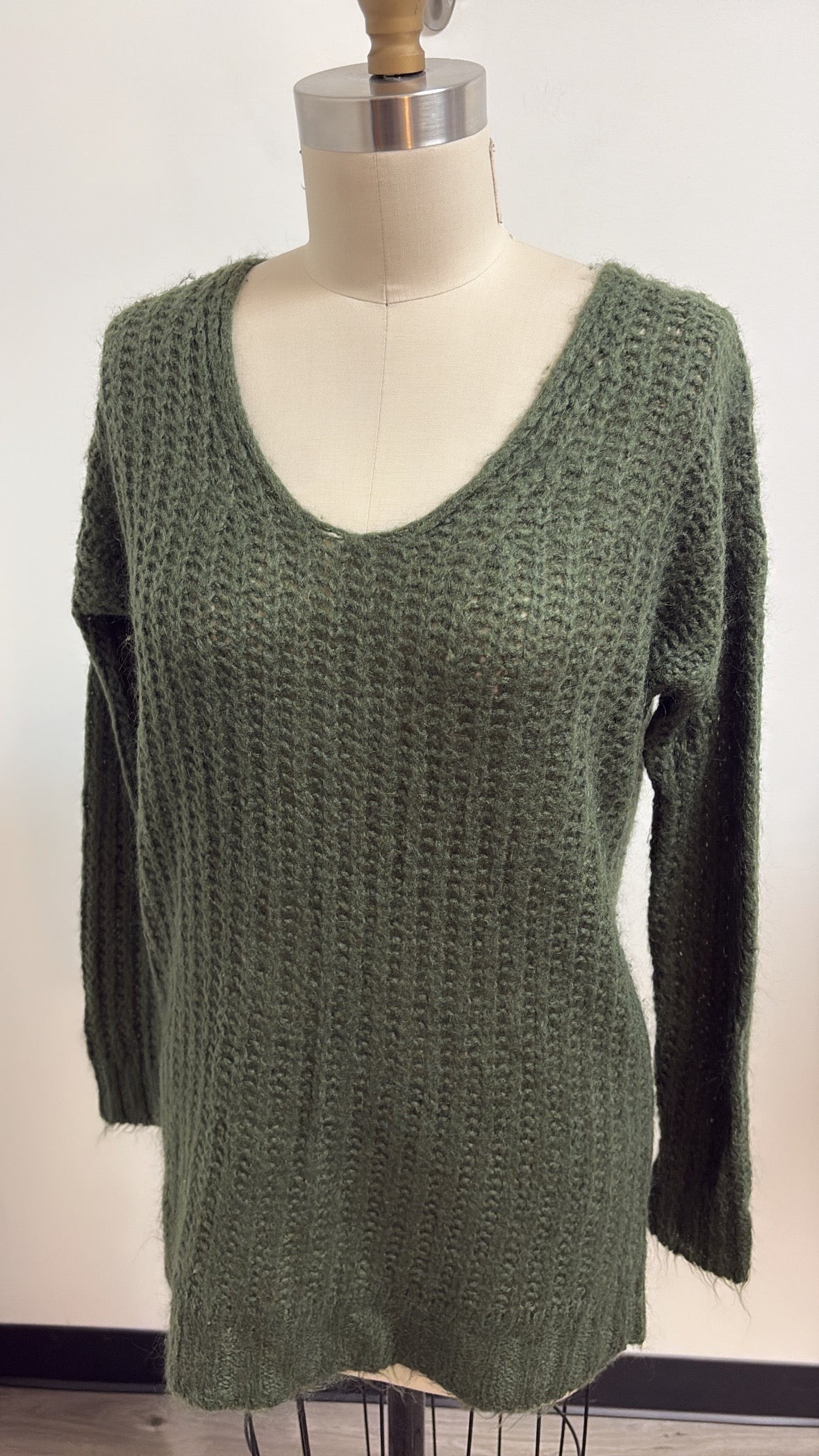 Zara Green Wool/Mohair Blend Sweater, M