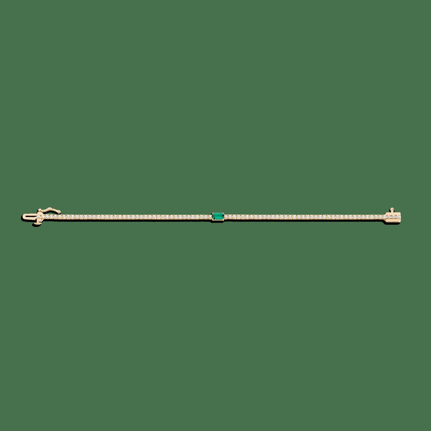 Lab Grown Diamond Tennis Bracelet with Emerald
