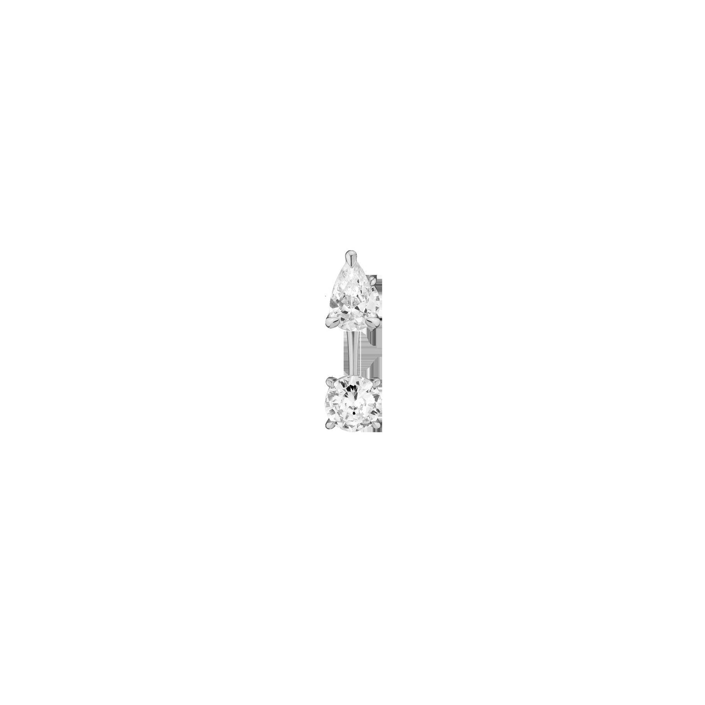 Lab Grown Diamond Ear Jacket - 1ct Round Bottom Stone