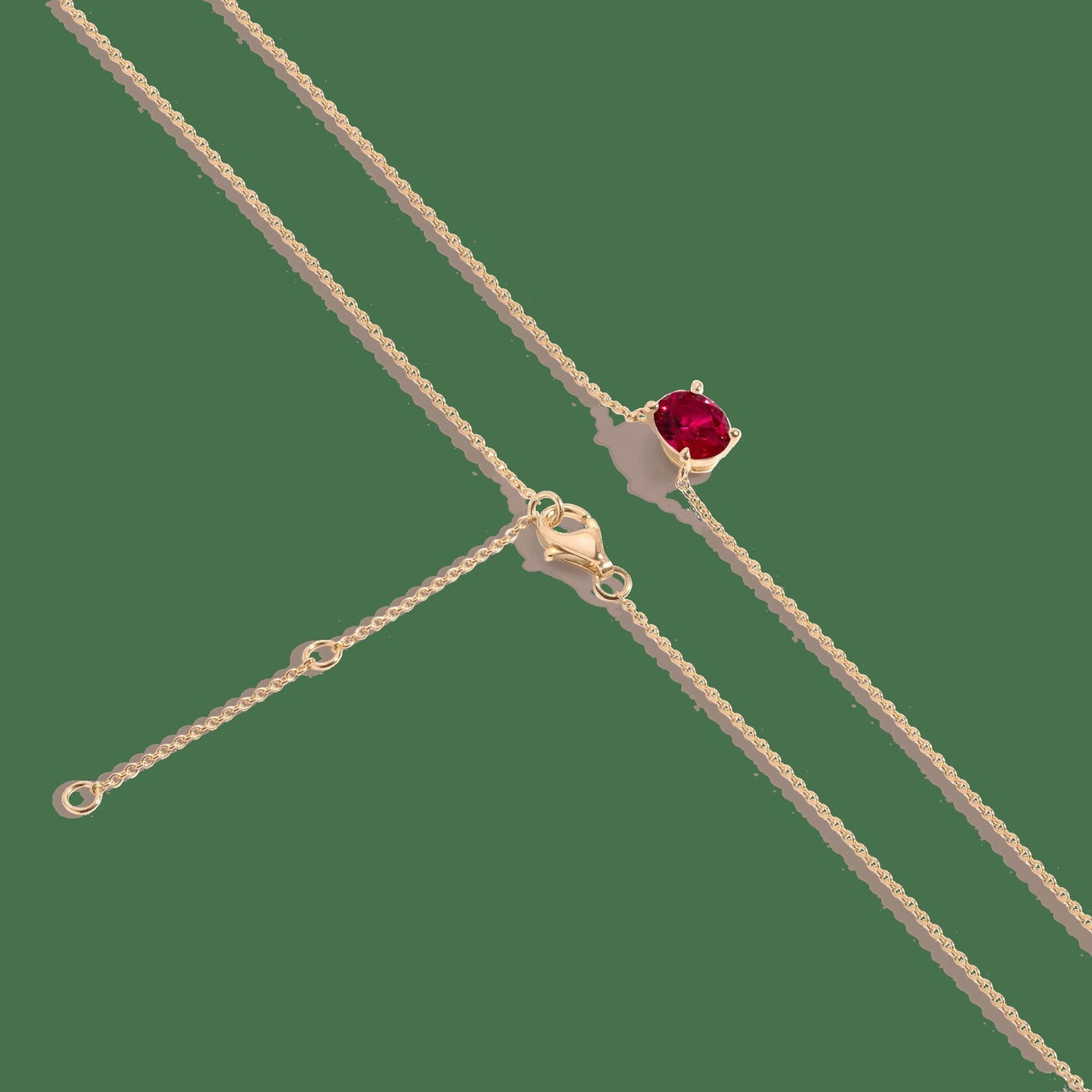 Oval Gemstone Solitaire Necklace