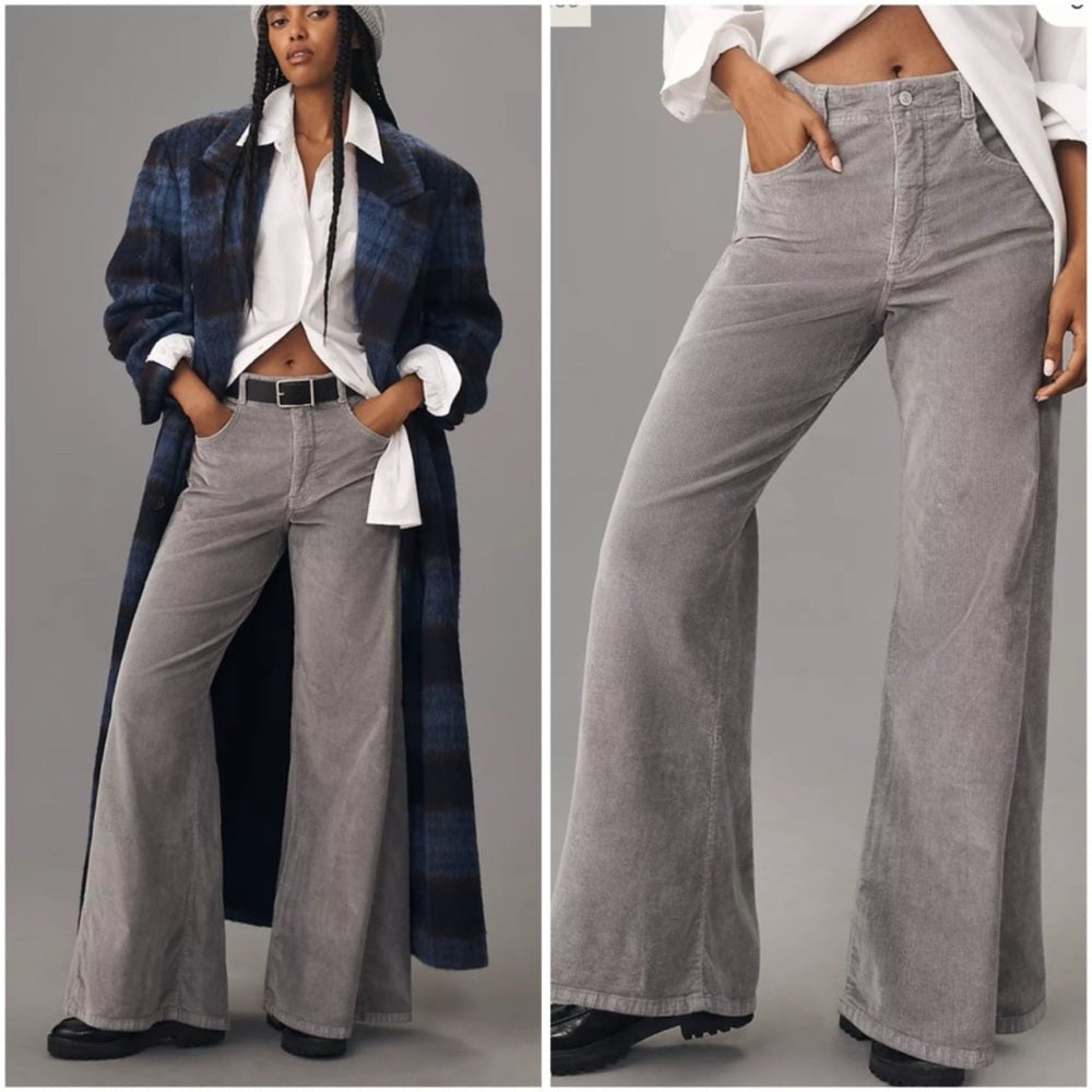 The Adi Mid-Rise Relaxed Flare Jeans by Pilcro: Corduroy Edition Size 27 NWT