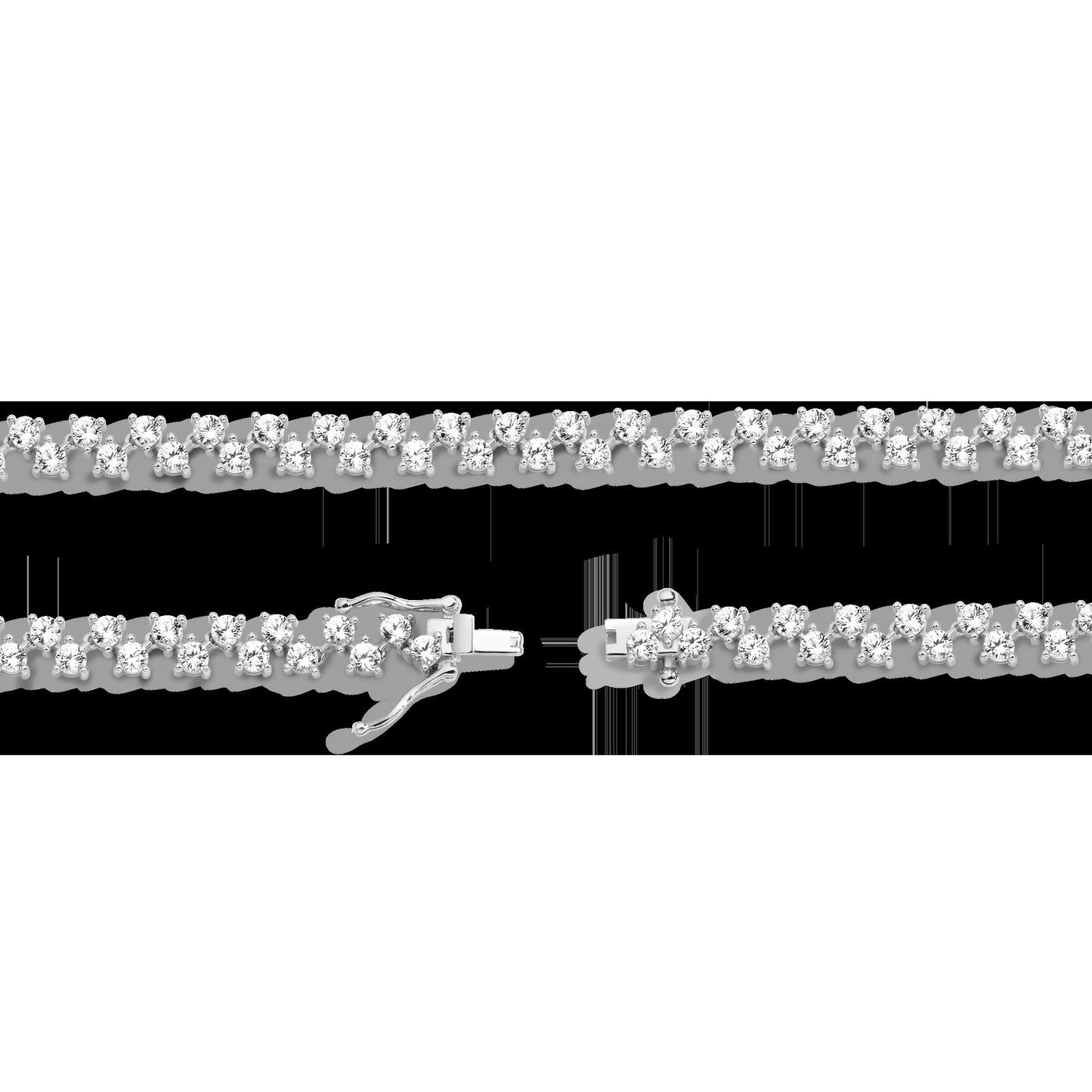 Floating Lab Grown White Sapphire Tennis Necklace